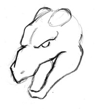 ドラゴンの描き方4：目と鼻の追加
