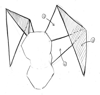 ドラゴンの描き方15-1：翼の構成